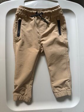 Cat & Jack Khaki Jogger Pants with Black Trim